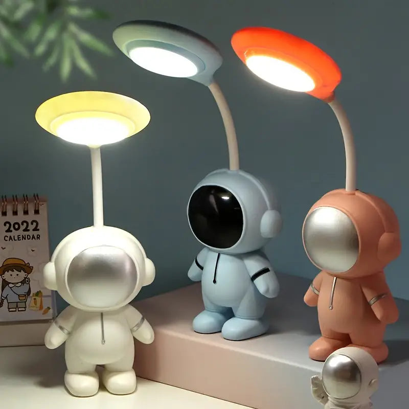 Astronaut Shaped Rechargeable Desk Lamp with Pen Holder