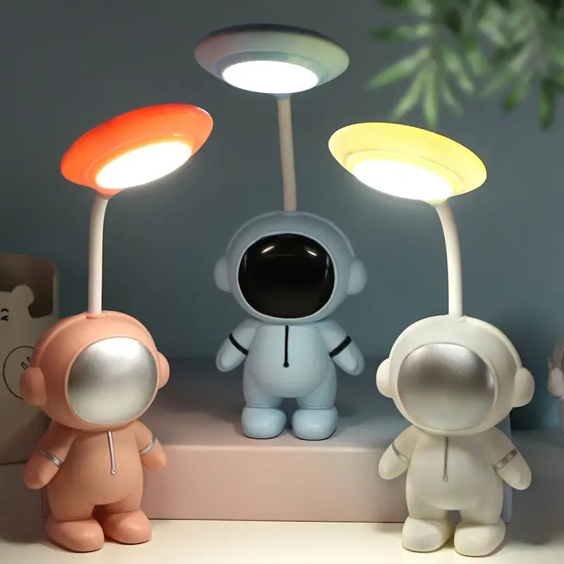 Astronaut Shaped Rechargeable Desk Lamp with Pen Holder