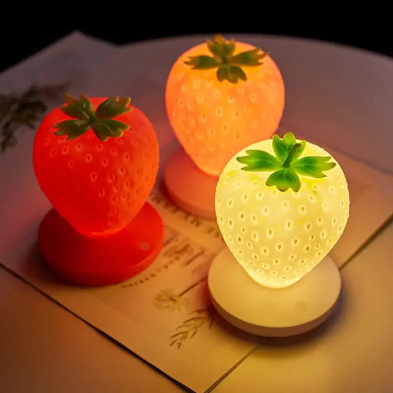 Adorable Strawberry USB Touch Night Light for Bedroom