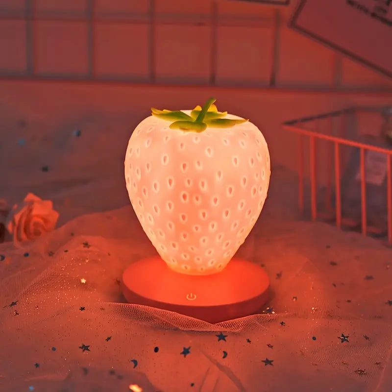 Adorable Strawberry USB Touch Night Light for Bedroom