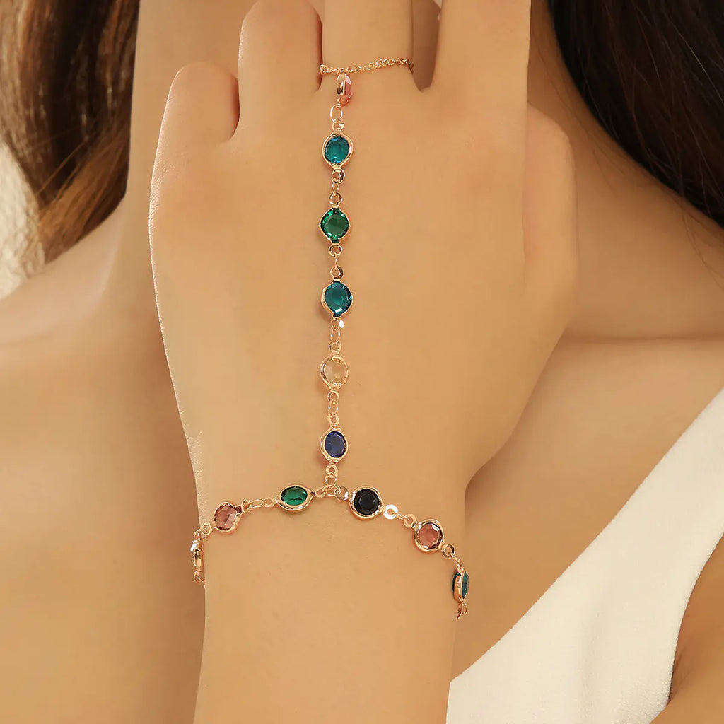 Bohemian Colorful Crystal Chain Bracelet