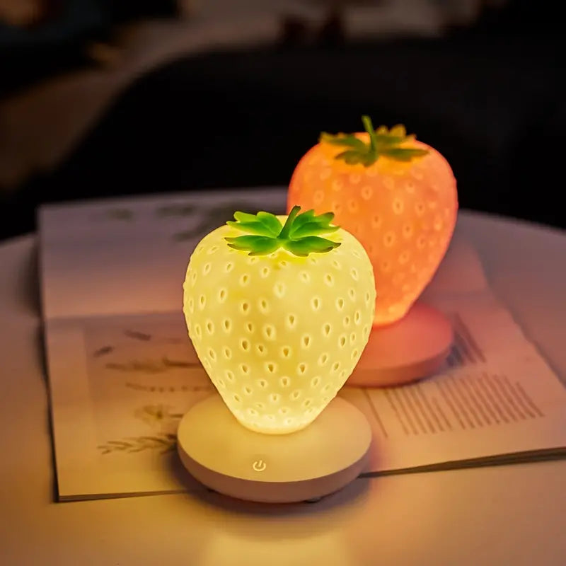 Adorable Strawberry USB Touch Night Light for Bedroom