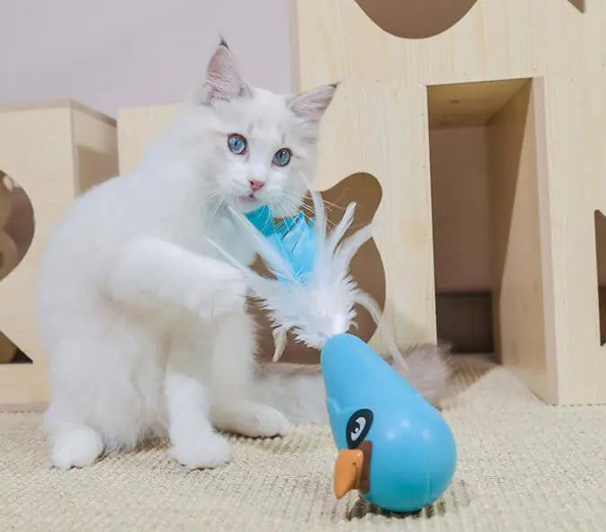 Interactive Electric Cat Toy with Feather Spinner